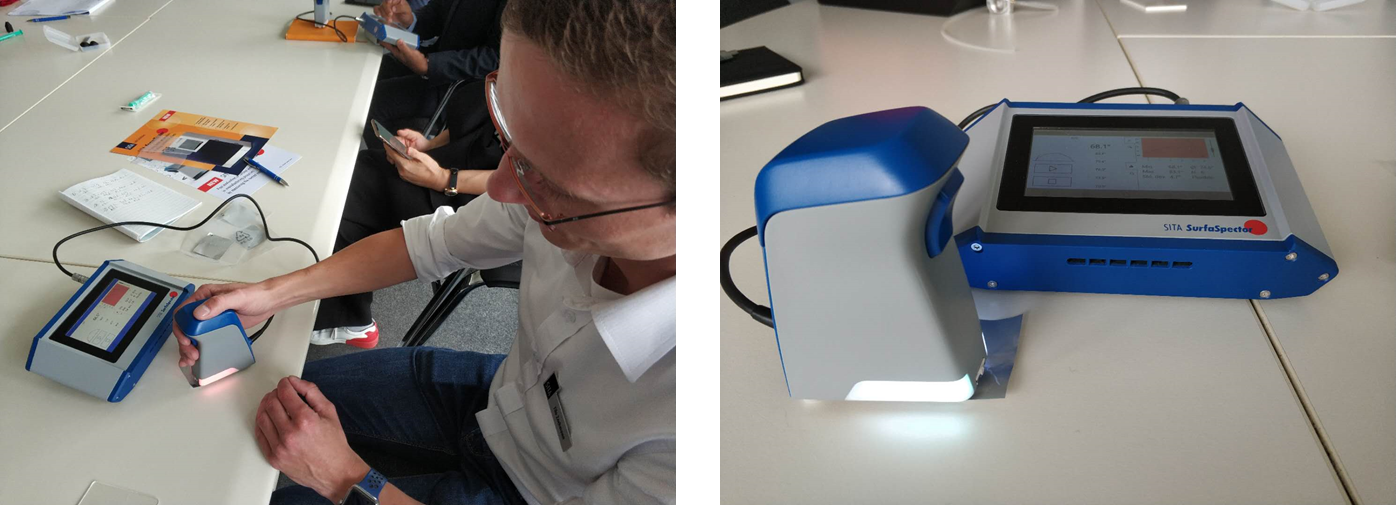 SITA手持式接觸角儀測量過程